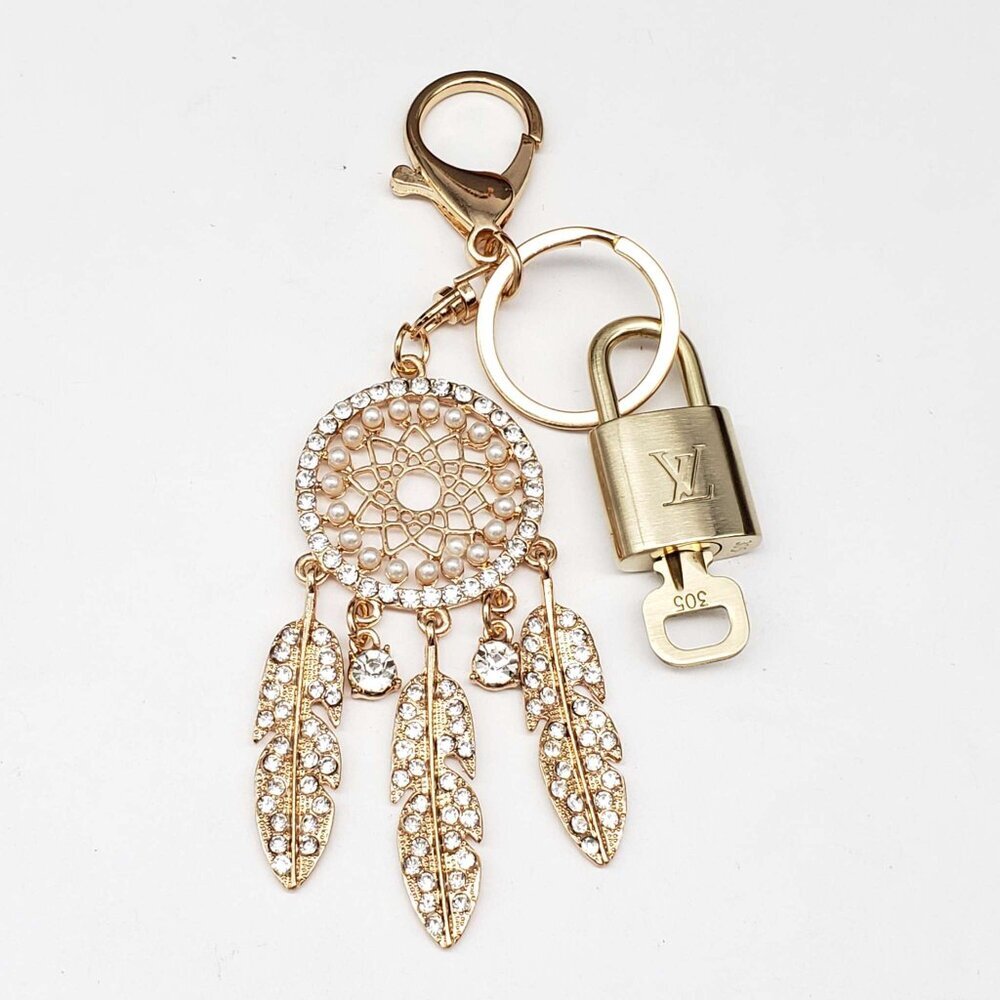 Authentic Louis Vuitton Lock & Key Gold ✨ Unbranded Keychain Bag Charm LV